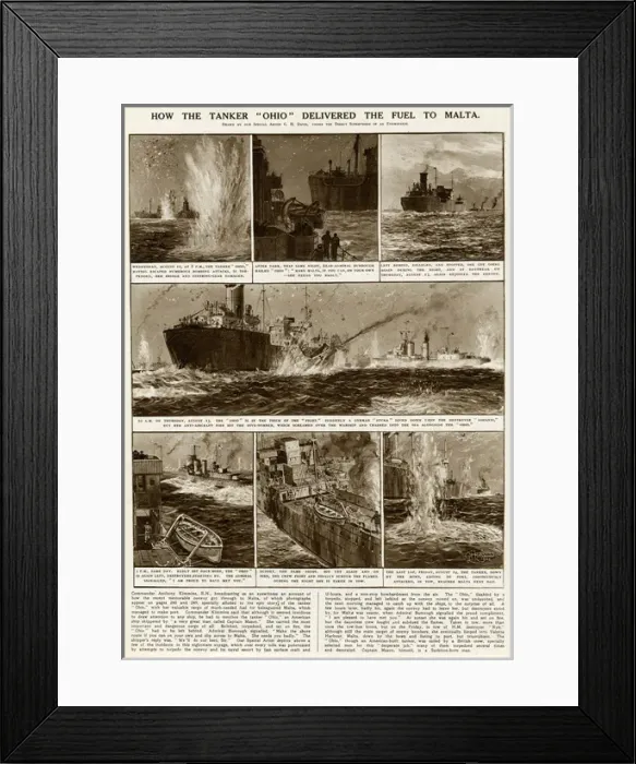 Framed Print : Tanker Ohio with fuel for Malta by G. H. Davis Framed Print : Tanker Ohio with fuel for Malta by G. H. Davis