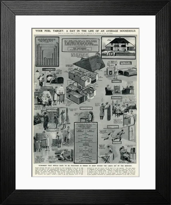 Framed Print : Day in the life of an average household by G. H. Davis Framed Print : Day in the life of an average household by G. H. Davis