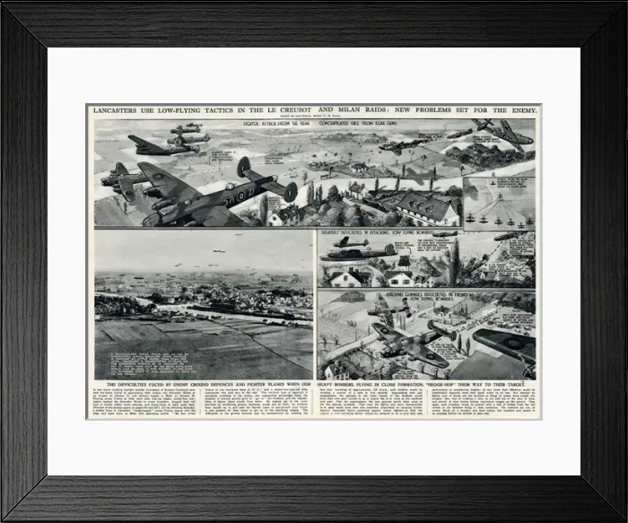Framed Print : Lancasters use low-flying tactics by G. H. Davis Framed Print : Lancasters use low-flying tactics by G. H. Davis