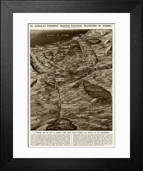 Framed Print : El Agheilas defence positions by G. H. Davis Framed Print : El Agheilas defence positions by G. H. Davis