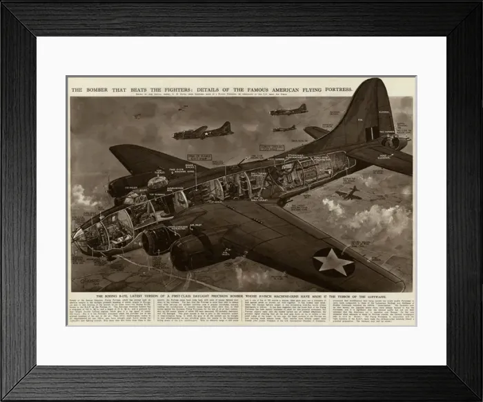 Framed Print : American Flying Fortress bomber by G. H. Davis Framed Print : American Flying Fortress bomber by G. H. Davis