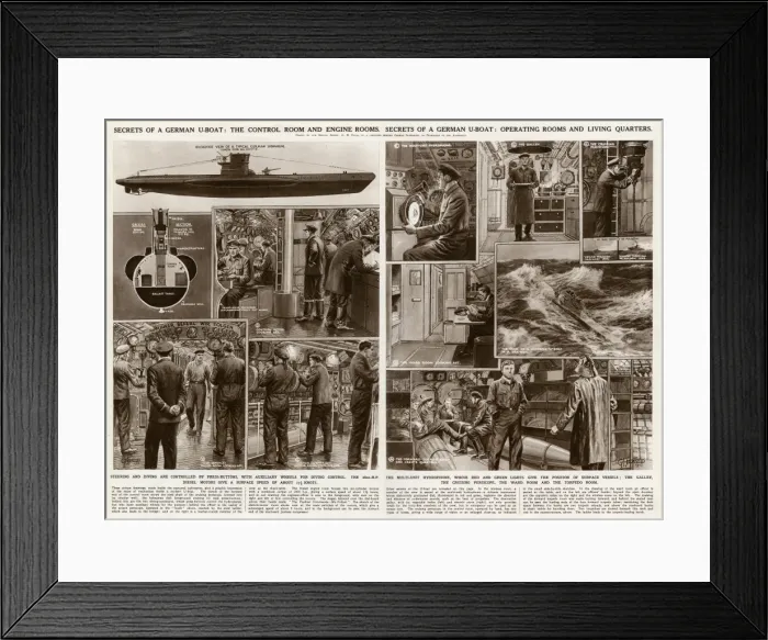 Framed Print : Details of a German U-boat by G. H. Davis Framed Print : Details of a German U-boat by G. H. Davis
