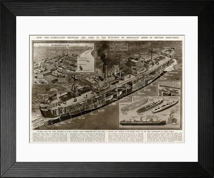 Framed Print : Building merchant ships by G. H. Davis Framed Print : Building merchant ships by G. H. Davis