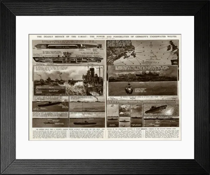 Framed Print : Menace of the U-boat by G. H. Davis