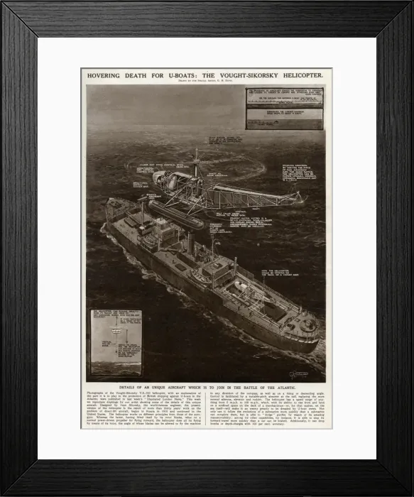 Framed Print : Vought-Sikorsky helicopter by G. H. Davis Framed Print : Vought-Sikorsky helicopter by G. H. Davis