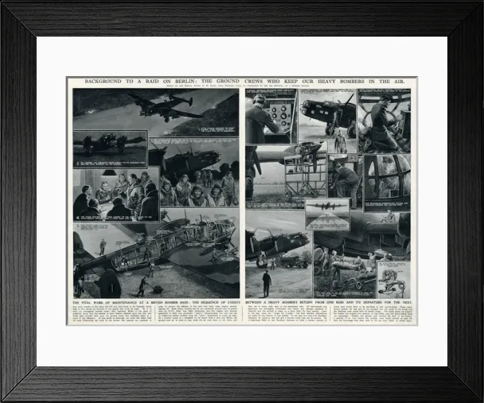 Framed Print : Ground crews and heavy bombers by G. H. Davis Framed Print : Ground crews and heavy bombers by G. H. Davis