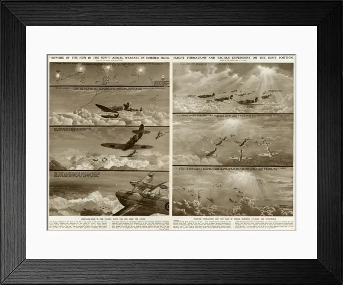 Framed Print : Aerial warfare in summer skies by G. H. Davis Framed Print : Aerial warfare in summer skies by G. H. Davis