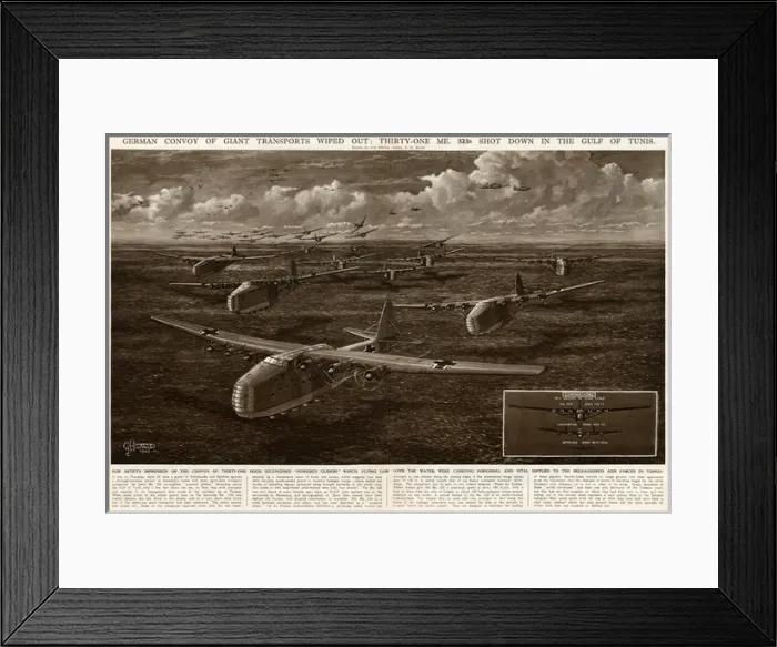 Framed Print : German losses in Gulf of Tunis by G. H. Davis