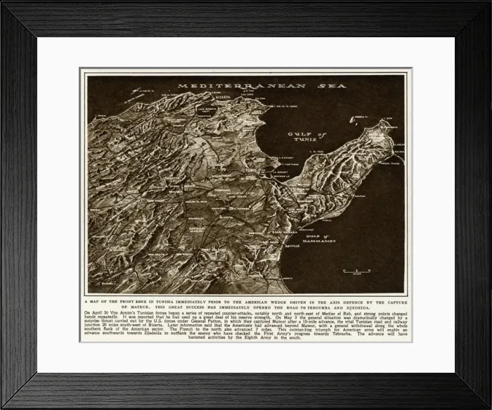 Framed Print : Map of Tunisia by G. H. Davis Framed Print : Map of Tunisia by G. H. Davis