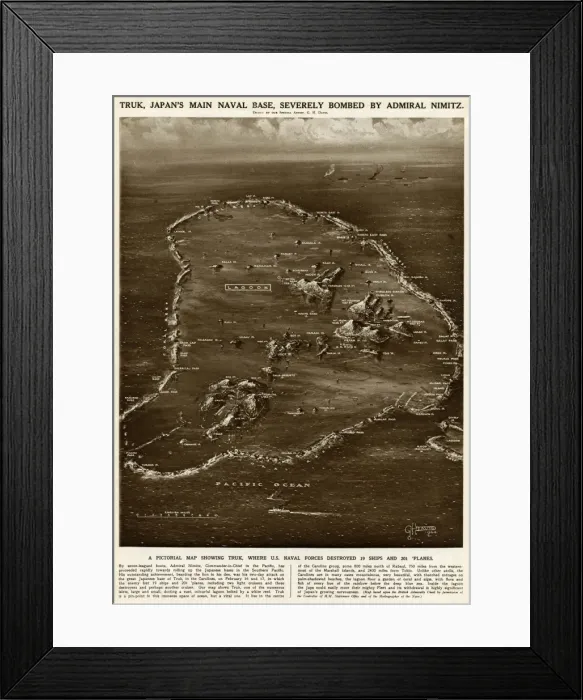 Framed Print : Truk naval base by G. H. Davis