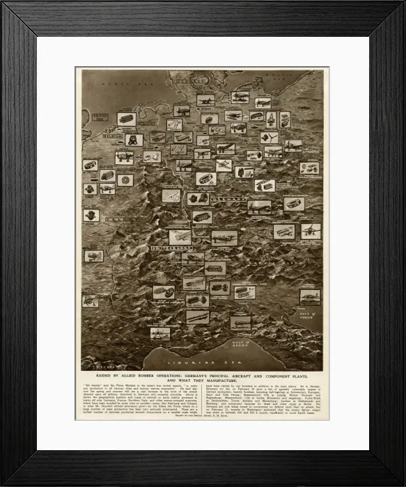 Framed Print : German plants raided by Allied bombing, by G. H. Davis Framed Print : German plants raided by Allied bombing, by G. H. Davis