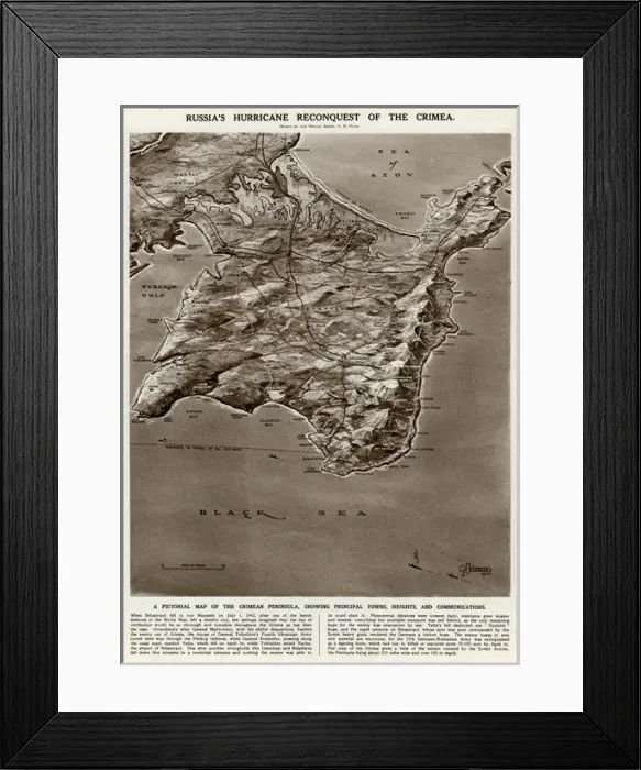 Framed Print : Map of the Crimean peninsula by G. H. Davis Framed Print : Map of the Crimean peninsula by G. H. Davis