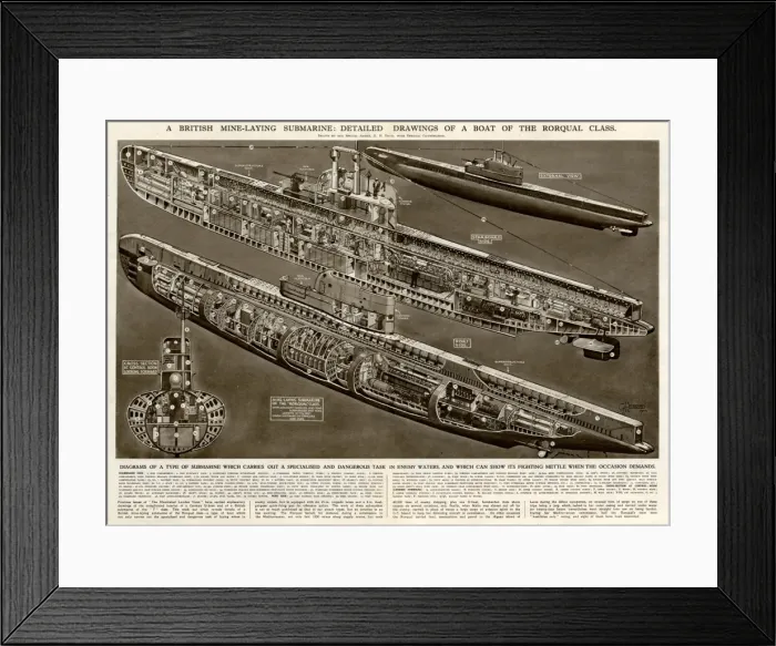 Framed Print : British mine-laying submarine by G. H. Davis Framed Print : British mine-laying submarine by G. H. Davis
