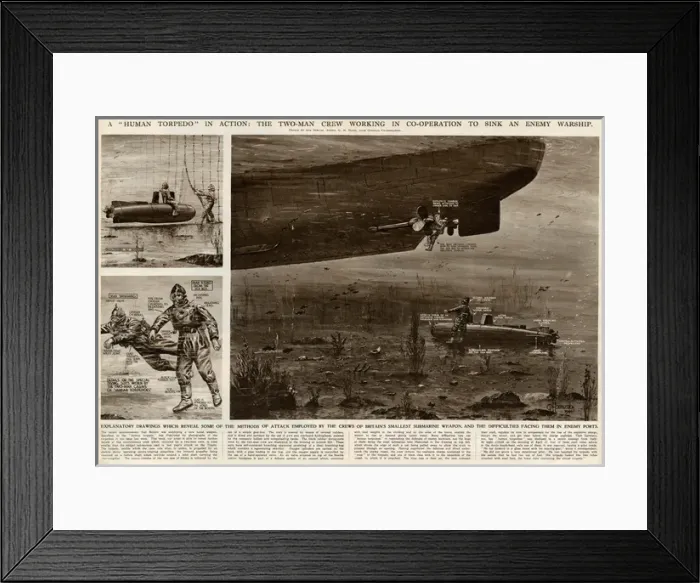 Framed Print : Human torpedo in action by G. H. Davis Framed Print : Human torpedo in action by G. H. Davis