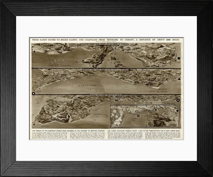 Framed Print : Coastline from Denmark to Ushant by G. H. Davis Framed Print : Coastline from Denmark to Ushant by G. H. Davis