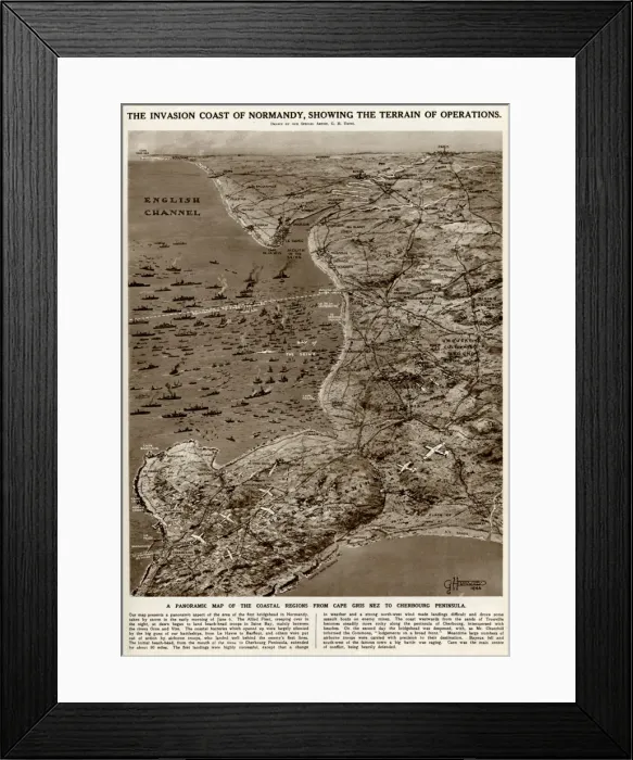Framed Print : Invasion coast of Normandy by G. H. Davis Framed Print : Invasion coast of Normandy by G. H. Davis