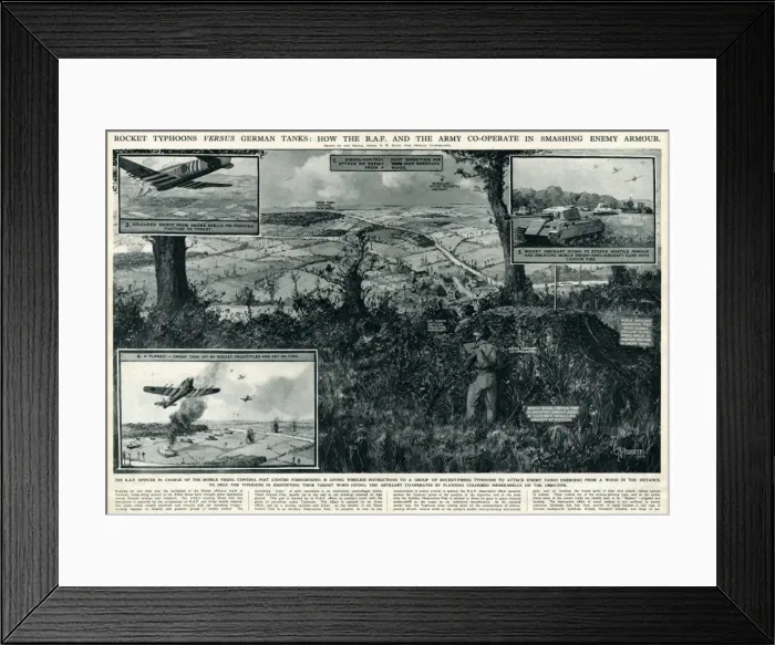 Framed Print : RAF and Army cooperate against enemy by G. H. Davis