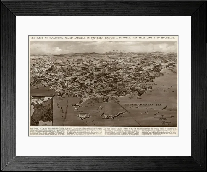 Framed Print : Allied landings in southern France by G. H. Davis Framed Print : Allied landings in southern France by G. H. Davis