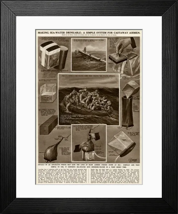 Framed Print : Making sea water drinkable by G. H. Davis Framed Print : Making sea water drinkable by G. H. Davis