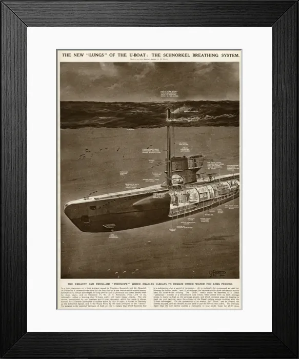 Framed Print : Schnorkel breathing system for U-boat by G. H. Davis Framed Print : Schnorkel breathing system for U-boat by G. H. Davis