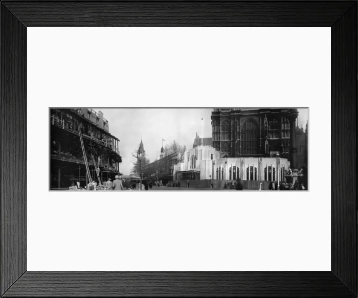 Framed Print : Preparations for the 1937 Coronation at Westminster Abbey Framed Print : Preparations for the 1937 Coronation at Westminster Abbey