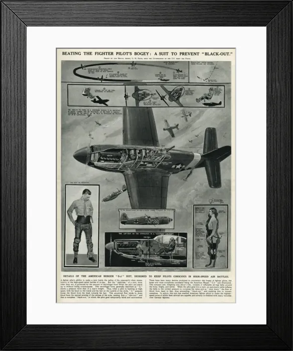 Framed Print : Suit to prevent pilot blackout by G. H. Davis Framed Print : Suit to prevent pilot blackout by G. H. Davis