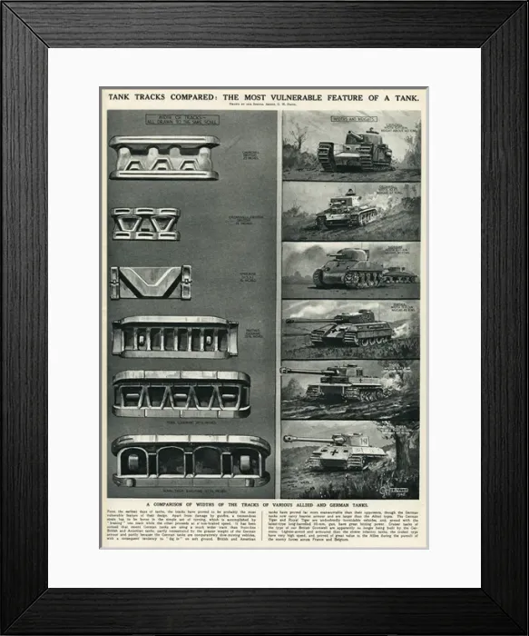Framed Print : Tank tracks compared by G. H. Davis Framed Print : Tank tracks compared by G. H. Davis