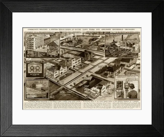 Framed Print : Community heating by G. H. Davis Framed Print : Community heating by G. H. Davis