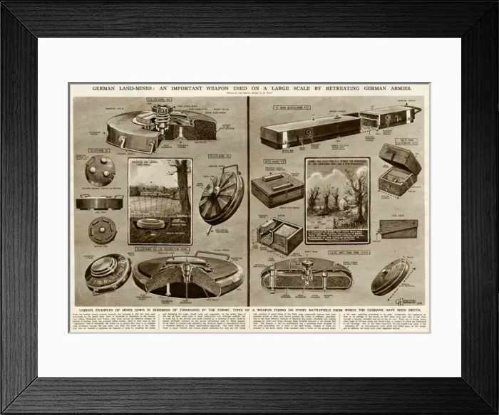 Framed Print : German land mines by G. H. Davis Framed Print : German land mines by G. H. Davis