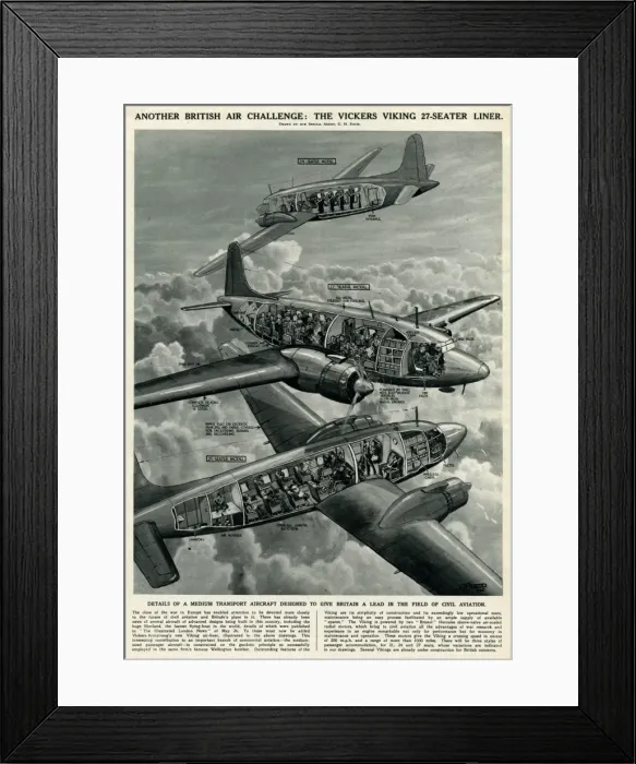 Framed Print : British Vickers Viking airliner by G. H. Davis