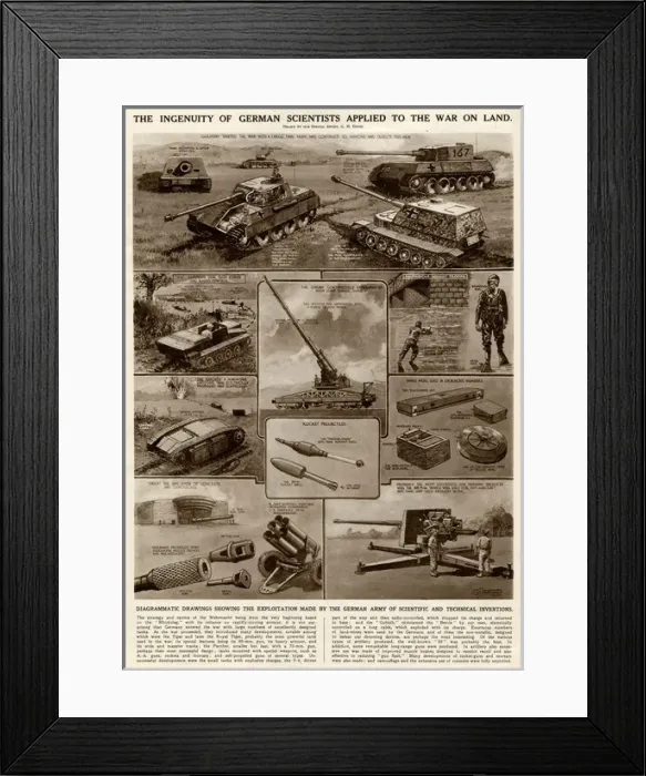 Framed Print : German inventions for war on land by G. H. Davis Framed Print : German inventions for war on land by G. H. Davis