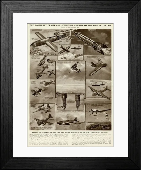 Framed Print : German inventions for war in the air by G. H. Davis Framed Print : German inventions for war in the air by G. H. Davis