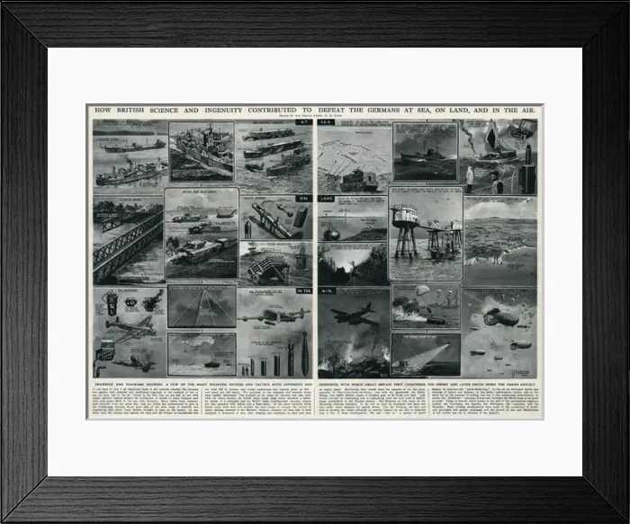 Framed Print : British science and ingenuity in war by G. H. Davis Framed Print : British science and ingenuity in war by G. H. Davis