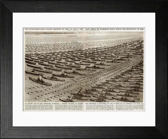 Framed Print : Growth of the US Navy by G. H. Davis Framed Print : Growth of the US Navy by G. H. Davis