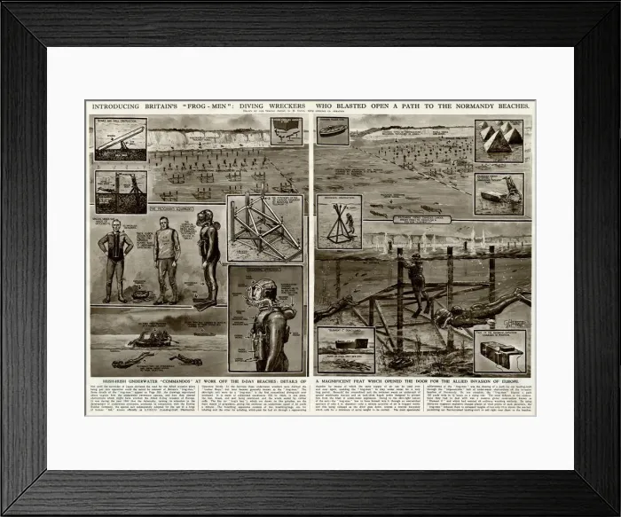 Framed Print : Britains frogmen divers by G. H. Davis Framed Print : Britains frogmen divers by G. H. Davis