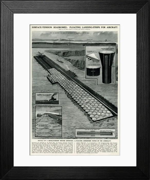 Framed Print : Floating landing strips for aircraft by G. H. Davis Framed Print : Floating landing strips for aircraft by G. H. Davis