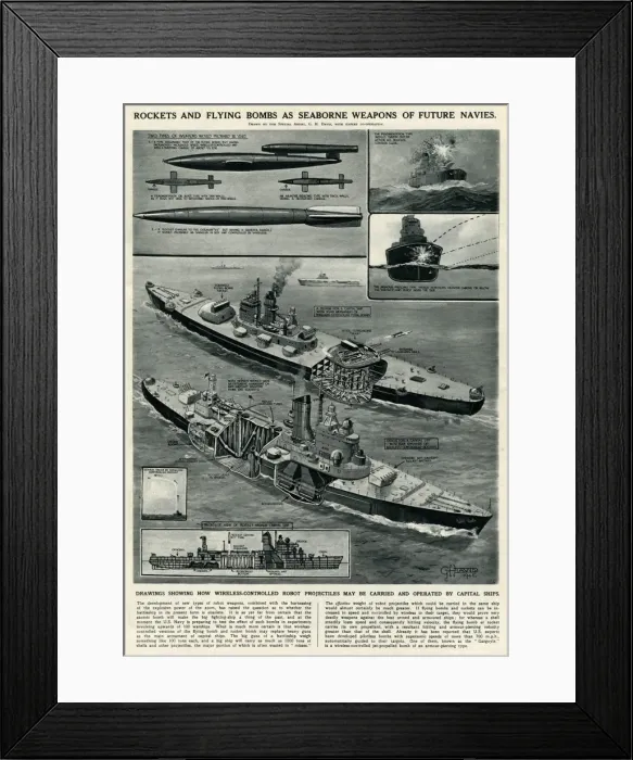Framed Print : Rockets and flying bombs by G. H. Davis Framed Print : Rockets and flying bombs by G. H. Davis