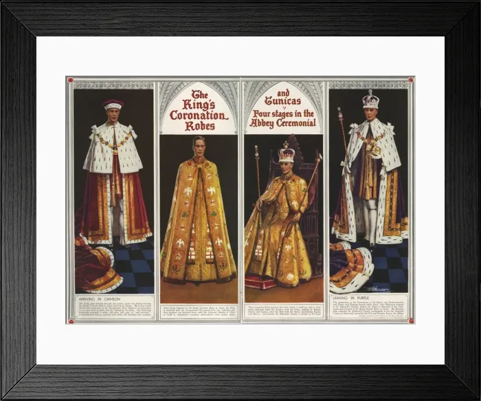 Framed Print : Coronation of King George VI, robes, regalia and vestments Framed Print : Coronation of King George VI, robes, regalia and vestments