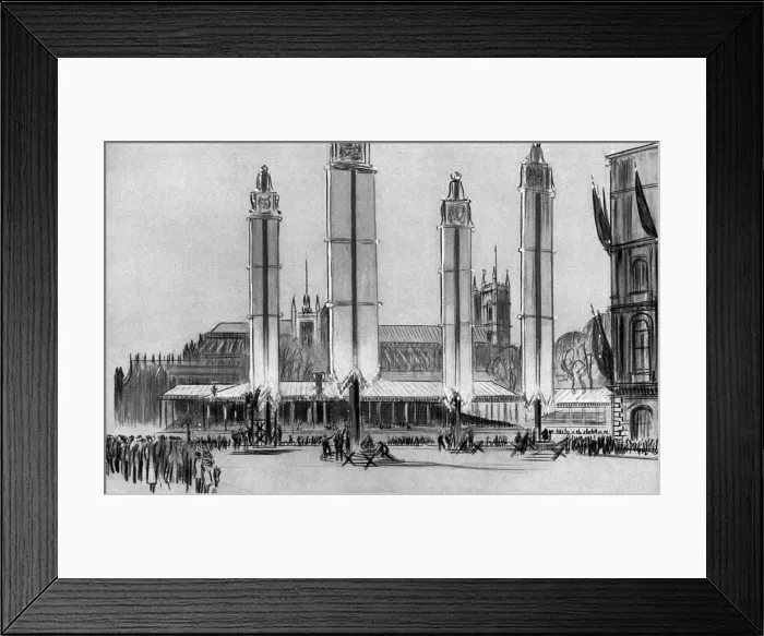 Framed Print : Viewing stands erected near Westminster Abbey for 1937 Coron