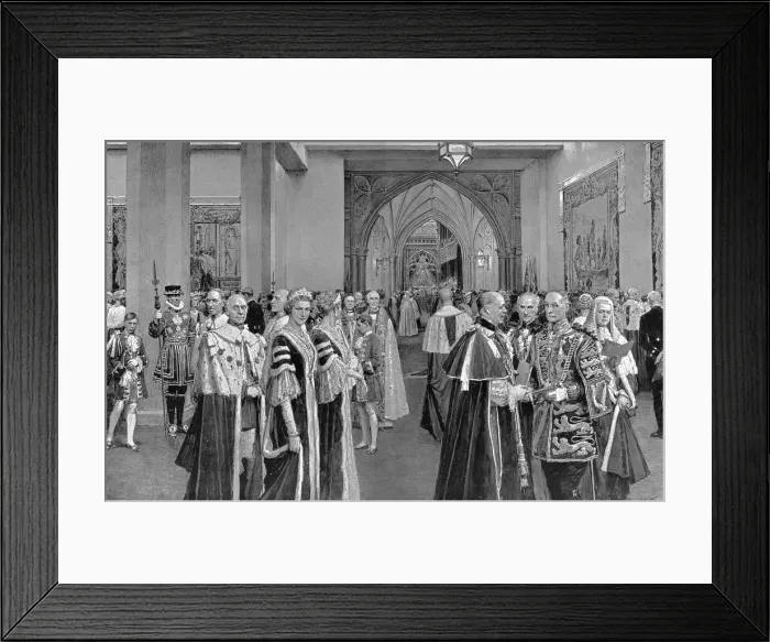 Framed Print : Notables assembled in the Abbey annexe at 1937 Coronation Framed Print : Notables assembled in the Abbey annexe at 1937 Coronation