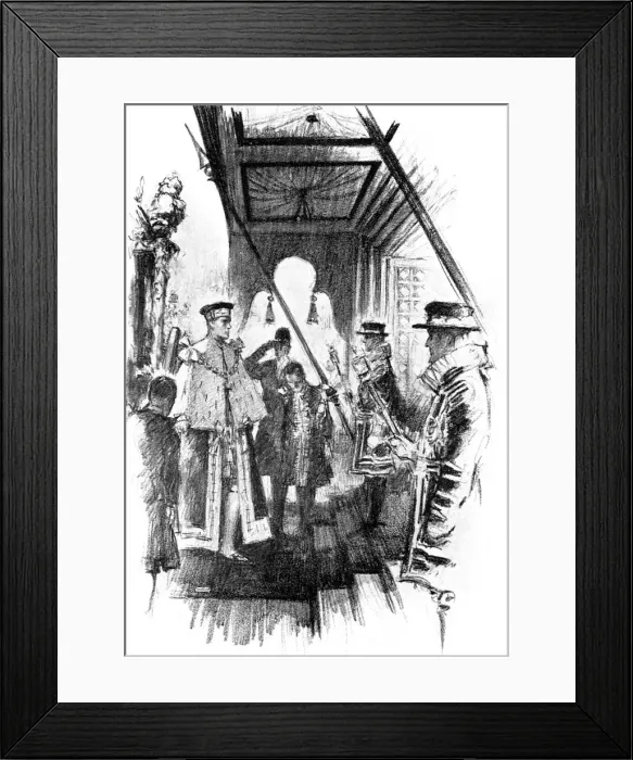 Framed Print : 1937 Coronation - King arrives at the annexe door Framed Print : 1937 Coronation - King arrives at the annexe door