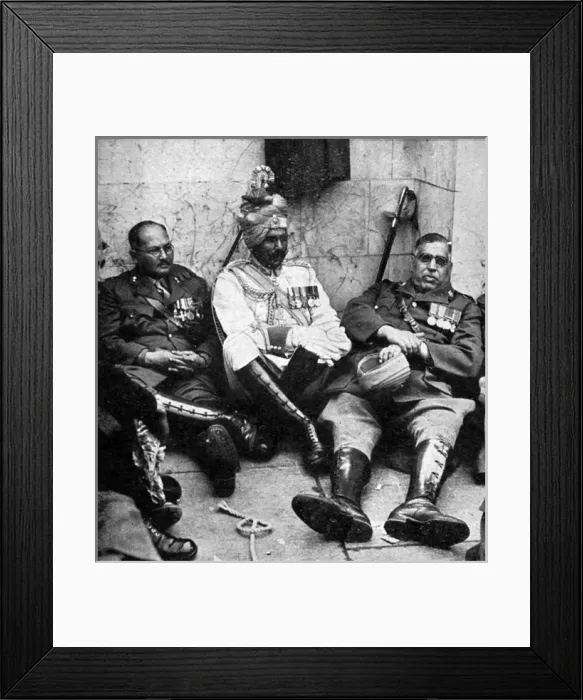 Framed Print : Indian officers resting after the 1937 Coronation Framed Print : Indian officers resting after the 1937 Coronation