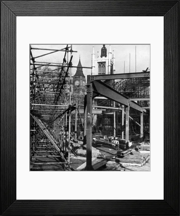 Framed Print : 1937 Coronation, stands constructed in Parliament Square