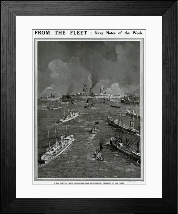 Framed Print : Big fighting ships auxiliaries by G. H. Davis Framed Print : Big fighting ships auxiliaries by G. H. Davis