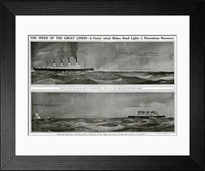 Framed Print : Speed of the great liners by G. H. Davis Framed Print : Speed of the great liners by G. H. Davis
