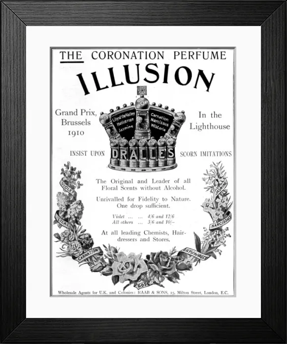 Framed Print : Illusion Coronation Perfume advertisement, 1911 Framed Print : Illusion Coronation Perfume advertisement, 1911