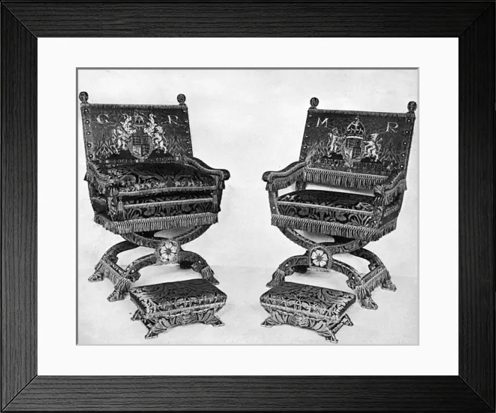 Framed Print : Coronation thrones, 1911