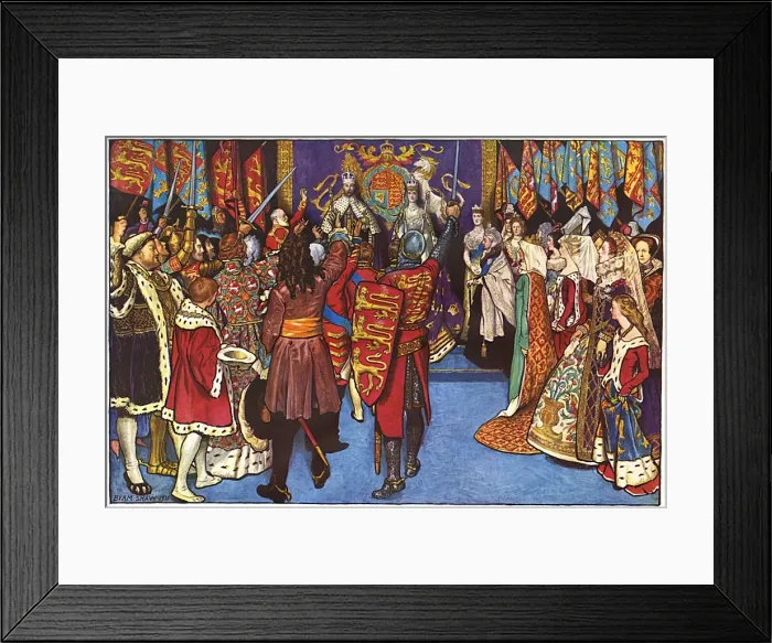 Framed Print : Englands monarchs of the past greet George V Framed Print : Englands monarchs of the past greet George V