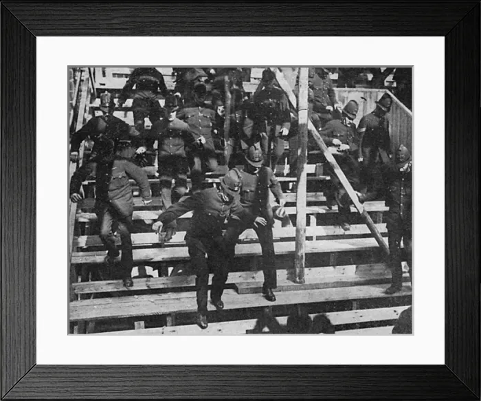 Framed Print : Two hundred policemen test stands before Coronation Framed Print : Two hundred policemen test stands before Coronation