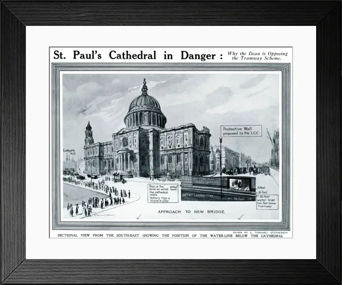 Framed Print : St Pauls Cathedral in danger